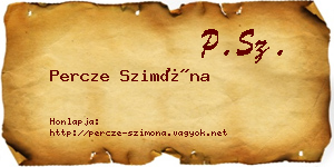 Percze Szimóna névjegykártya